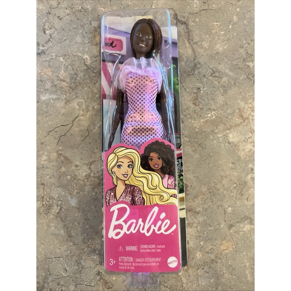 2022 Barbie Fashionistas Glitz Doll Pink Metallic Dress